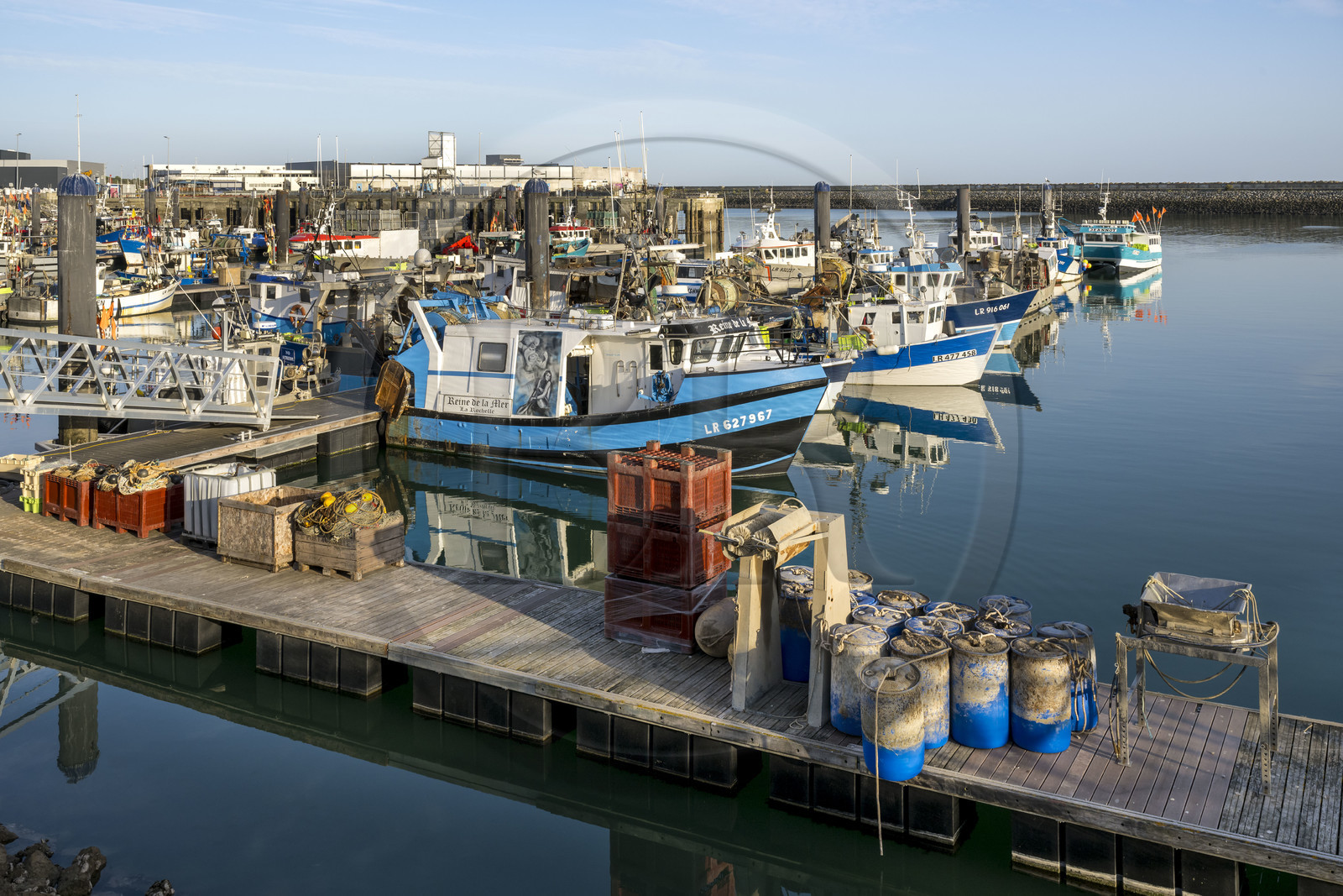 France, Charente Maritime, La Rochelle, Chef de Baie fishing port (aerial view)