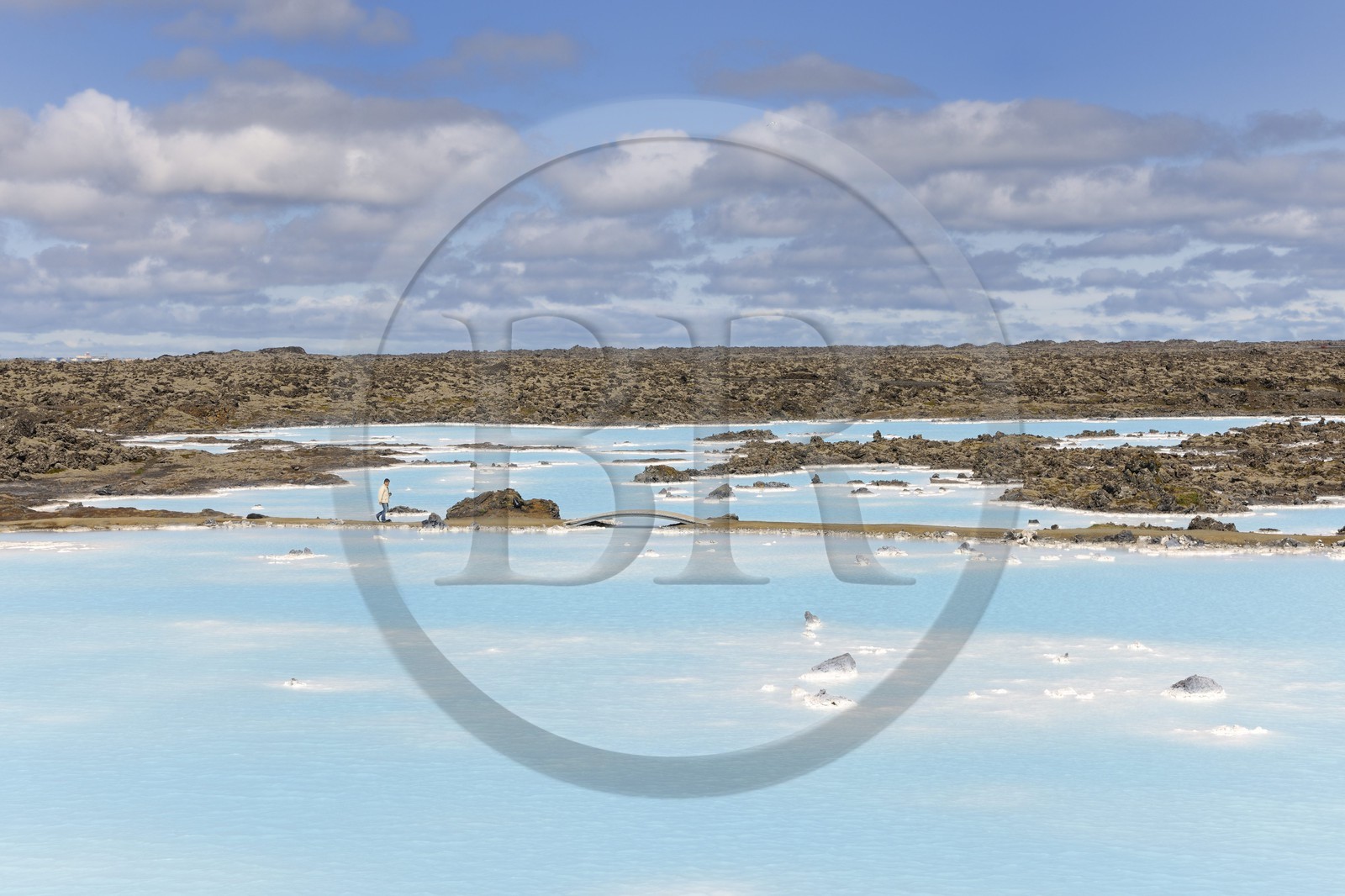 Iceland, Grindavik, the Blue Lagoon with waters rich in silica (Geothermal Plant)
