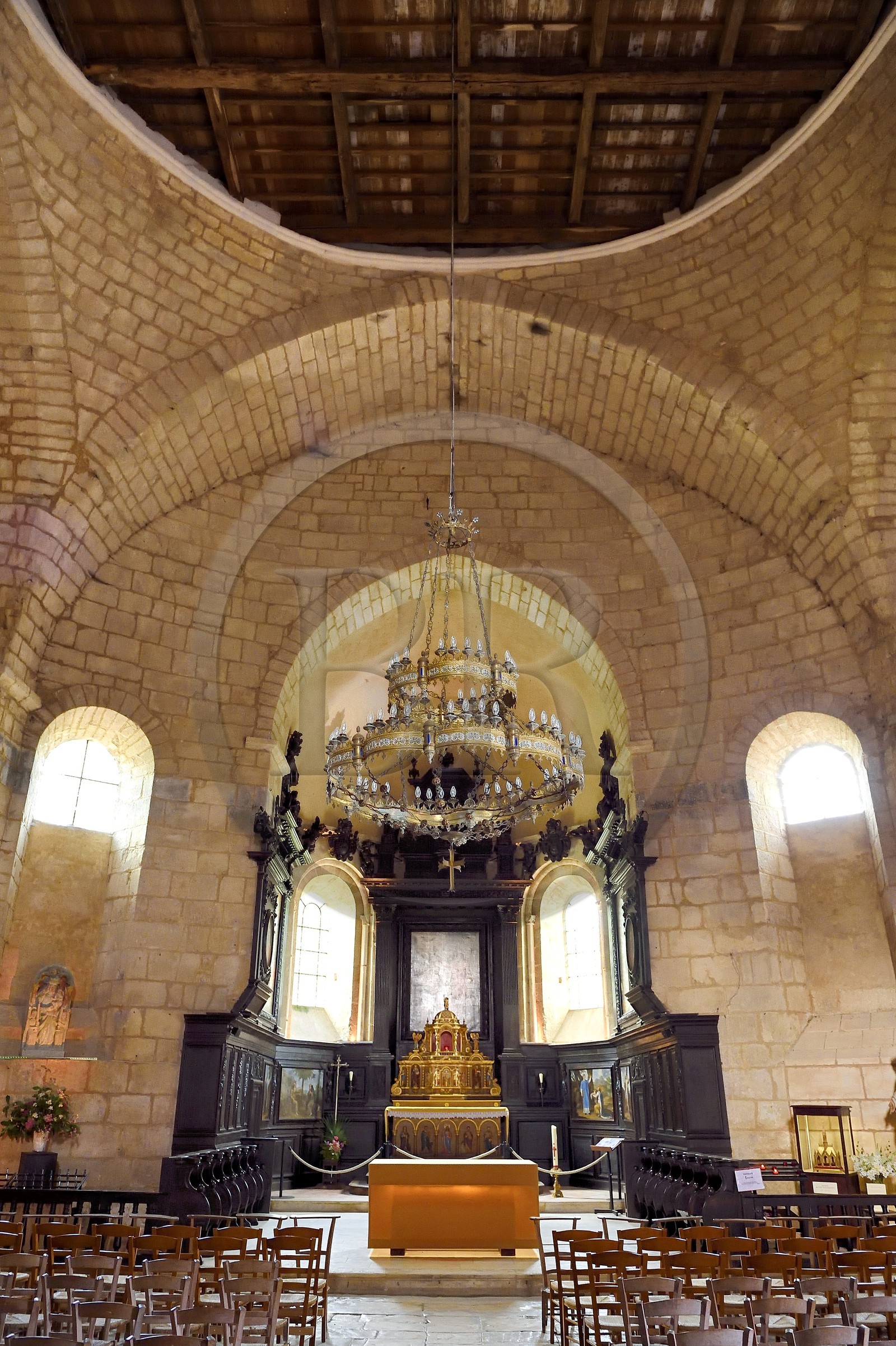 France, Dordogne (24), Périgord Vert, Saint-Jean-de-Côle, labellisé Les Plus Beaux Villages de France, église Saint-Jean-Baptiste