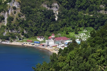 Caribbean, Dominica Island, Soufriere Bay, the village of Soufriere