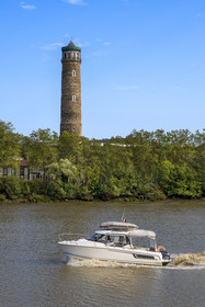 France, Loire Atlantique, Coueron, the Shot Tower built in the 19th century, 69 m high and used as a landmark along the Loire river