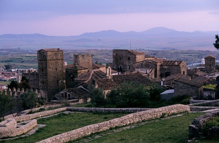 Espagne, Estrémadure, Trujillo, Vue plongeante depuis le château