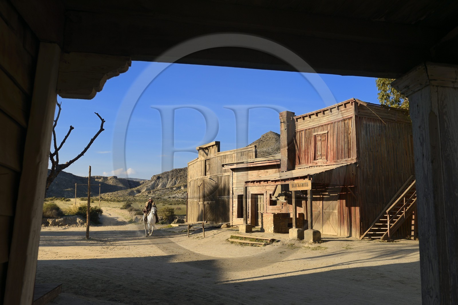 Spain, Andalusia, Almeria Province, Tabernas Desert, Fort Bravo Texas-Hollywood Amusement park where the 7 Mercenaries from John Sturges, Les Petroleuses from Christian-Jaque and A Fistful of Dollars from Sergio Leone were filmed