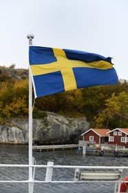 Suède, Västra Götaland, Iles Koster, drapeau suédois