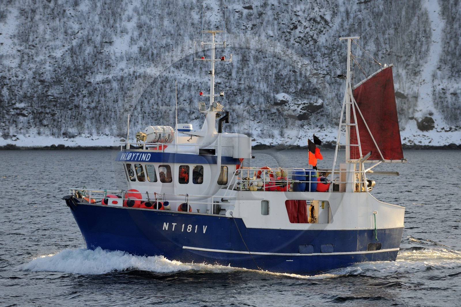 Norway, Nordland County, Vesteralen Islands, Myre area, fishing boat for skrei cod-fish