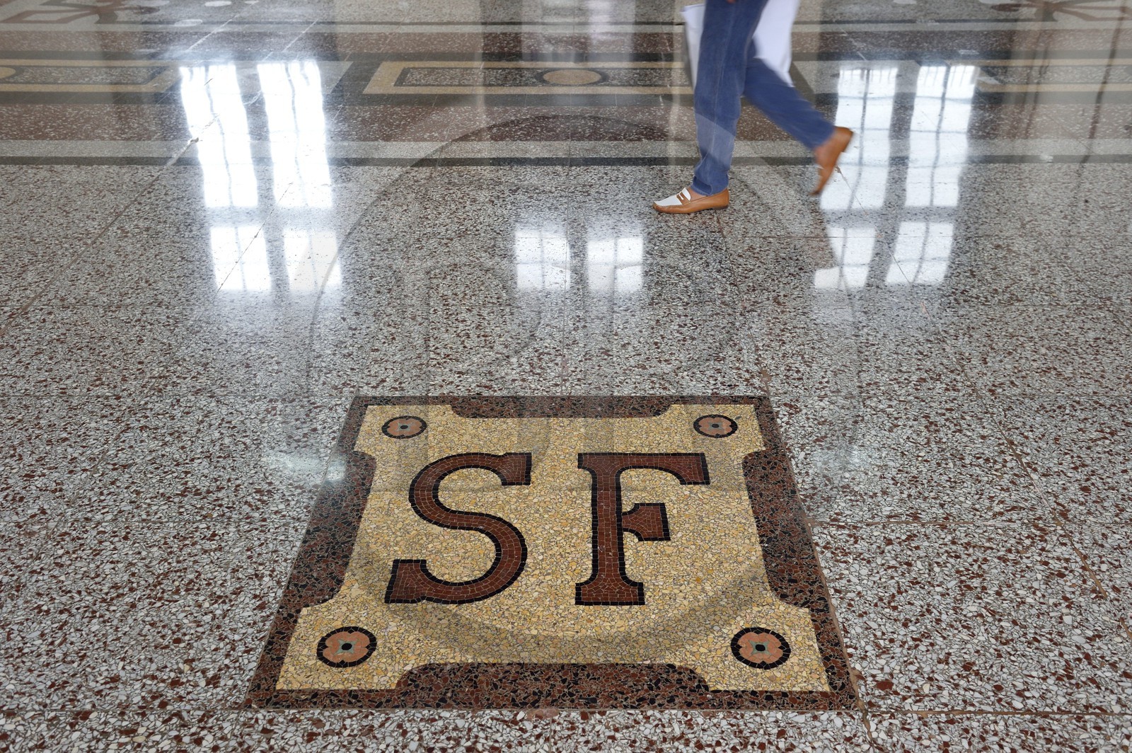 France, Alpes-Maritimes (06), Nice, quartier Libération, ancienne gare du Sud devenue une médiathèque, SF pour Sud France qui est le sigle de l'ancienne compagnie de chemin de fer