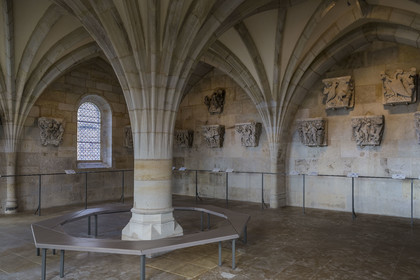 France, Saone et Loire, Autun, Saint Lazarus Cathedral, former library, the chapter house today houses around thirty capitals, most of which were made by Gislebertus