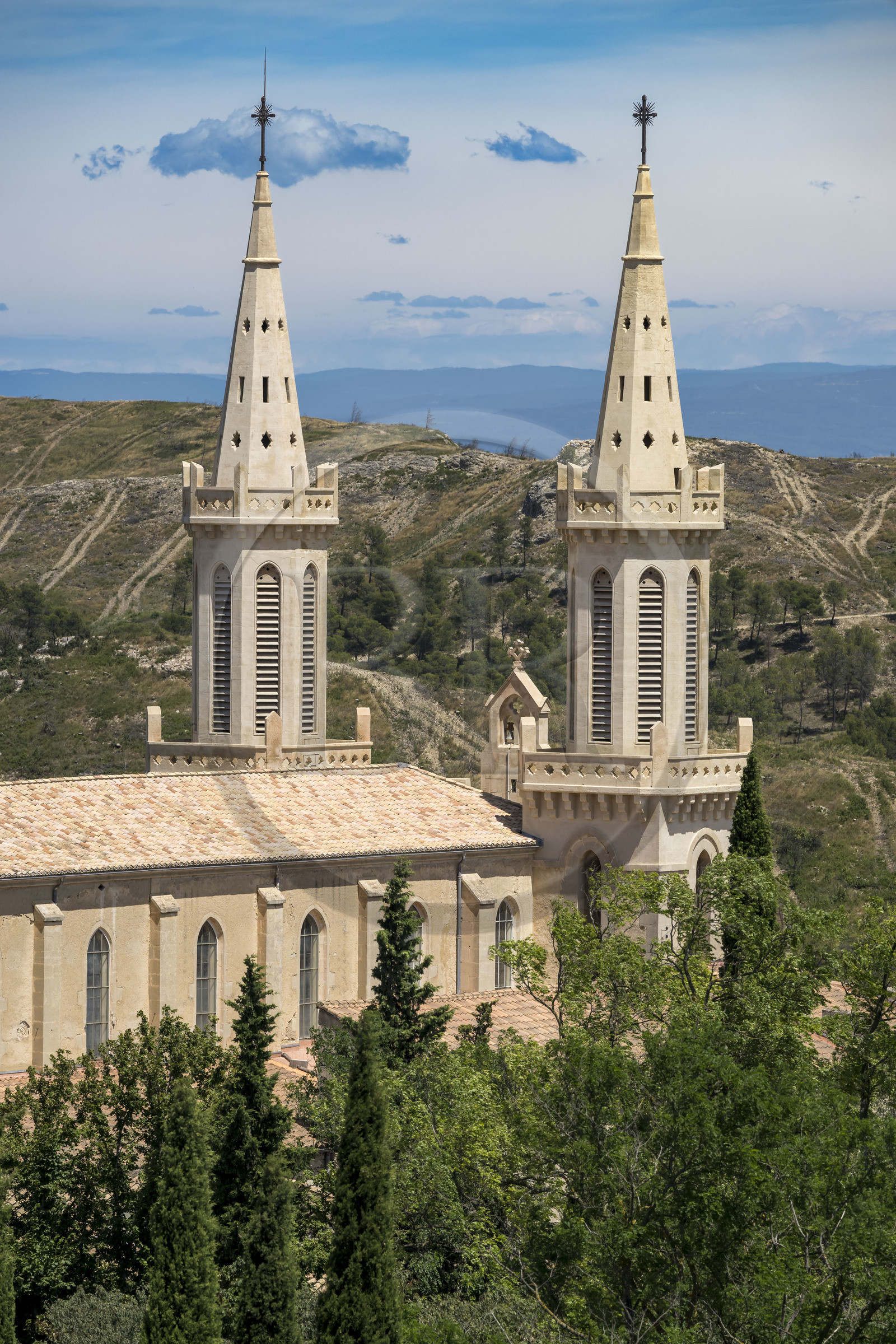 France, Bouches du Rhone, Tarascon, La Montagnette, Saint-Michel de Frigolet abbey (12th century)