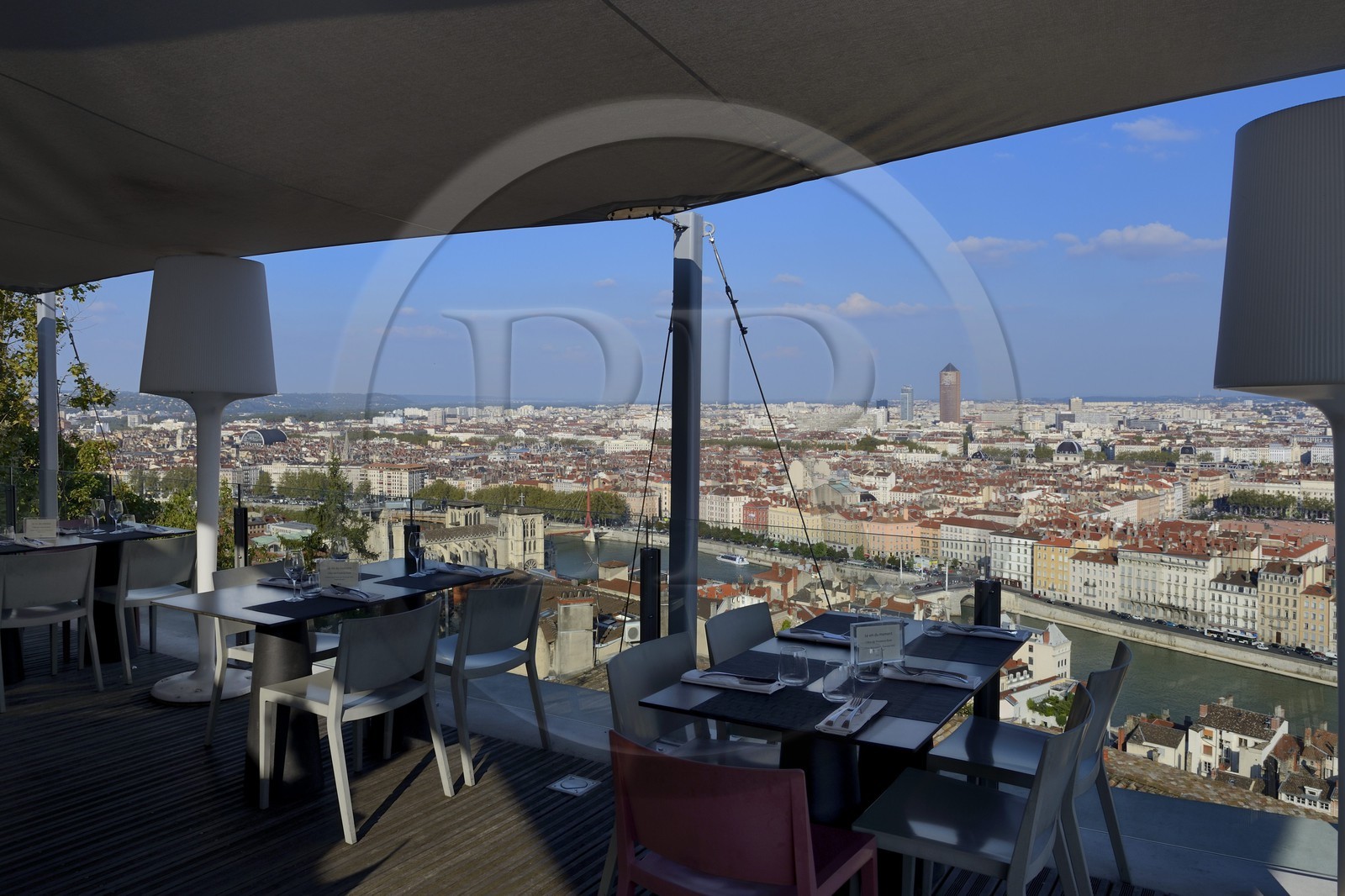 France, Rhône (69), Lyon, le restaurant gastronomique Tetedoie, sur le haut des pentes de la colline de Fourvière