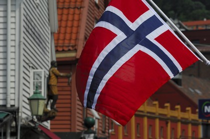 Norvège, Hordaland, Bergen, drapeau national