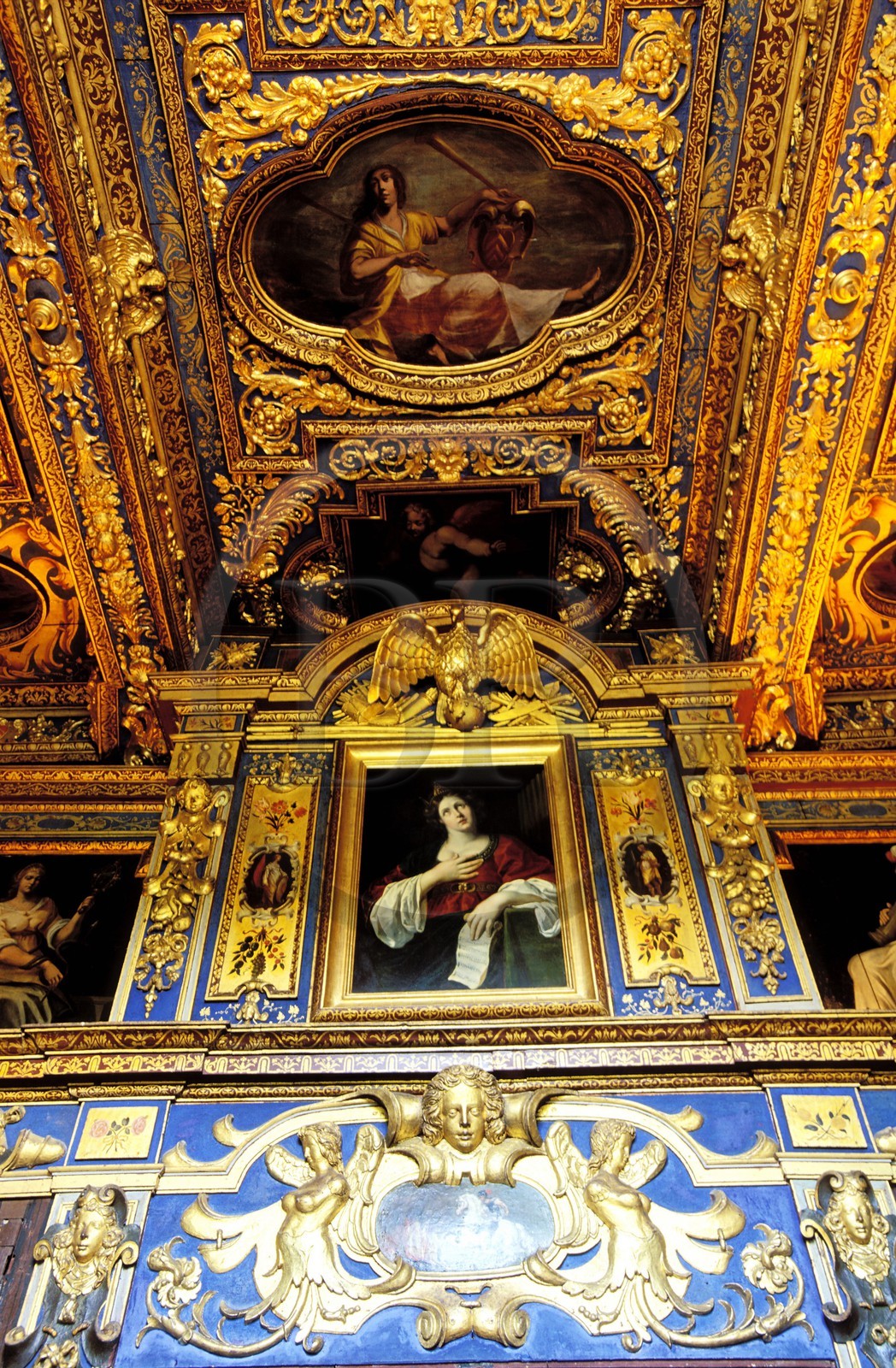 France, Saône-et-Loire (71), Mâconnais, château de Cormatin, cabinet de Sainte-Cécile