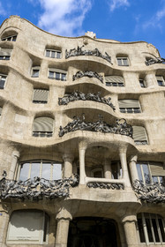 Spain, Catalonia, Barcelona, Eixample district, Passeig de Gracia, Pedrera or Casa Mila (1905-1910) by the Catalan modernist architect Antoni Gaudi, UNESCO World Heritage site