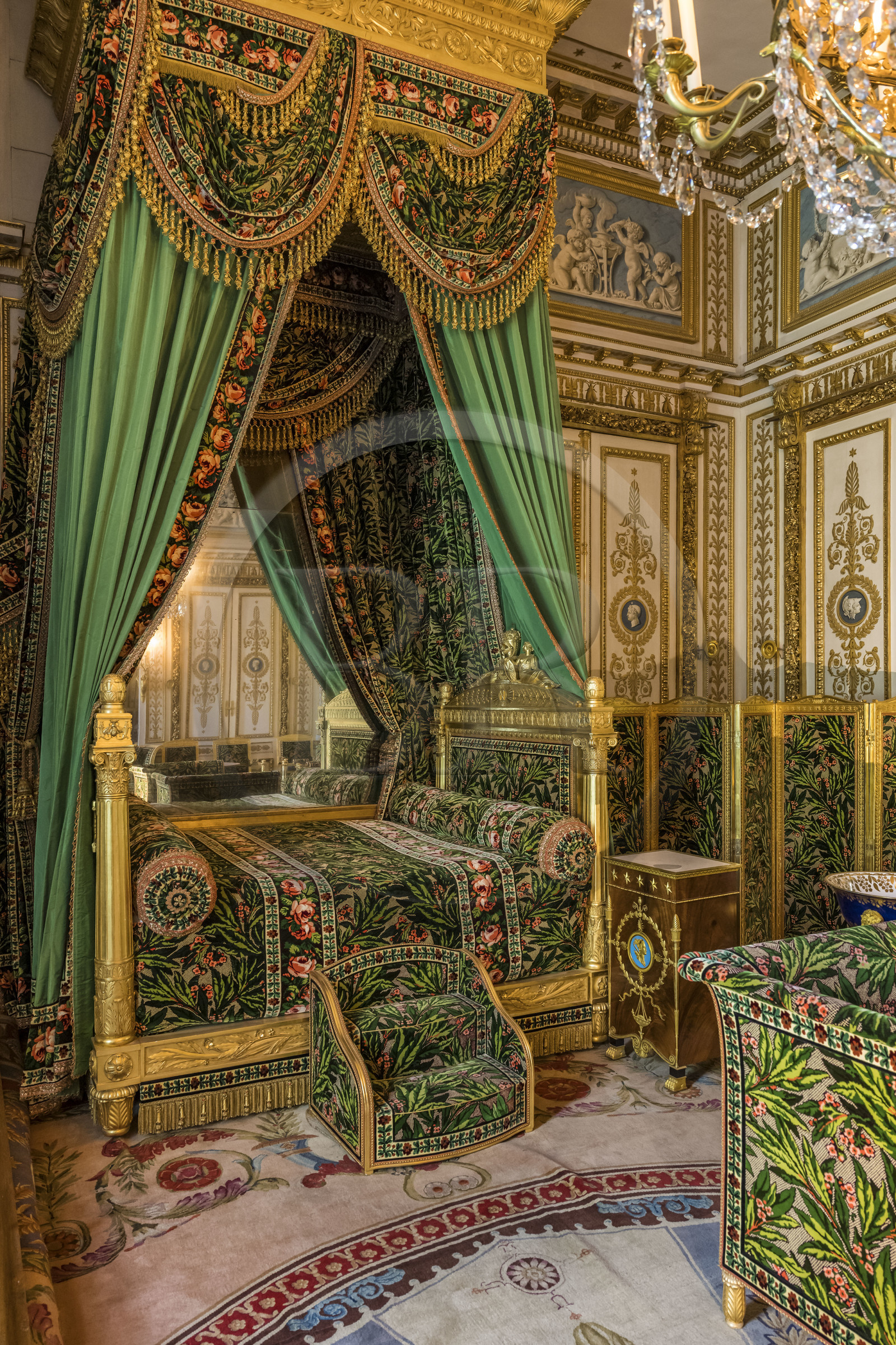 France, Seine-et-Marne (77), Fontainebleau, chateau de Fontainebleau, classé Patrimoine Mondial par l'UNESCO, la chambre de l'Empereur