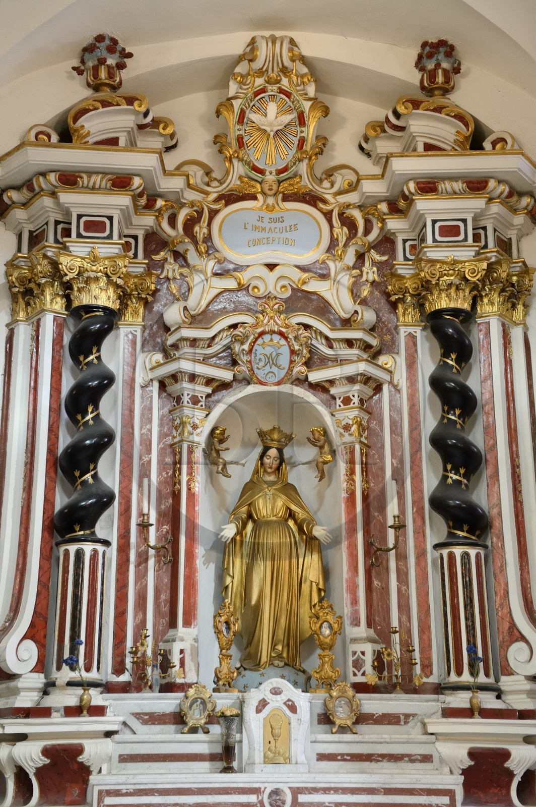 France, Haute Corse, Balagne, perched village of Speloncato, the Collegiate Church of Santa Maria Assunta