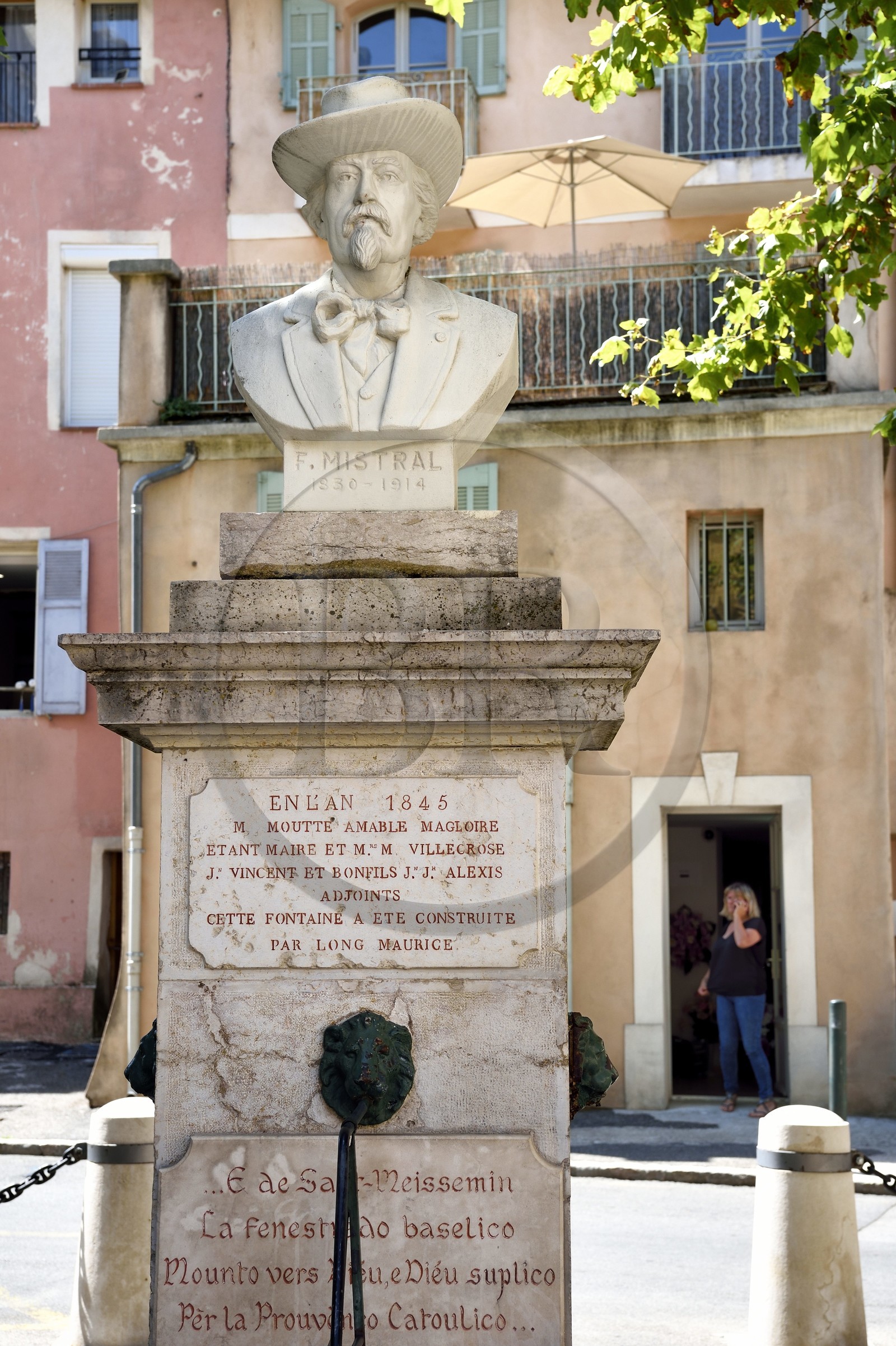 France, Var, Provence Verte, Saint Maximin la Sainte Baume, bust of Frédéric Mistral