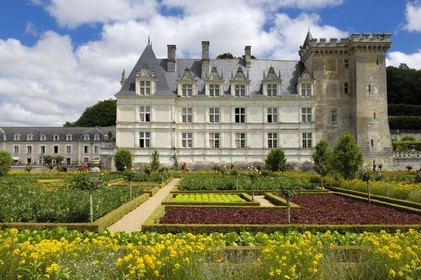 France, Indre et Loire, Loire Valley listed as World Heritage by UNESCO, Chateau de Villandry, the castle and the gardens, owned by Henry and Angelica Carvallo