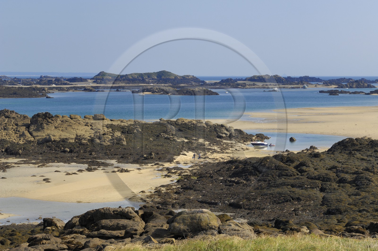 France, Manche (50), archipel des îles Chausey à marée basse