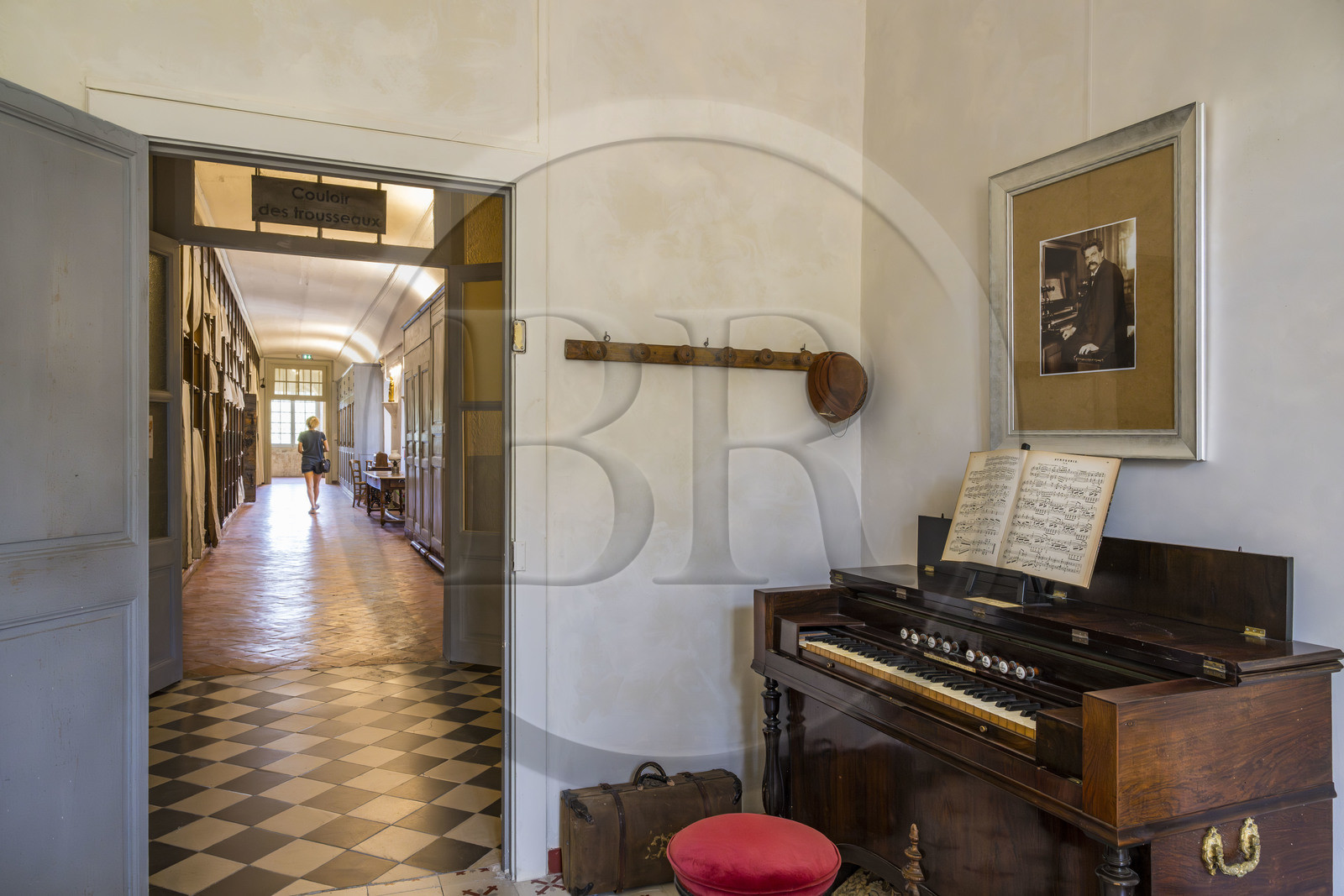 France, Bouches du Rhone, Regional Natural Park of the Alpilles, Saint Remy de Provence, Saint-Paul-de-Mausole monastery, the historic psychiatric asylum the Maison de santé Saint-Paul where Van Gogh was interned in 1889-1890, furnished room of Doctor Schweitzer and his wife, political prisoners interned in 1918
