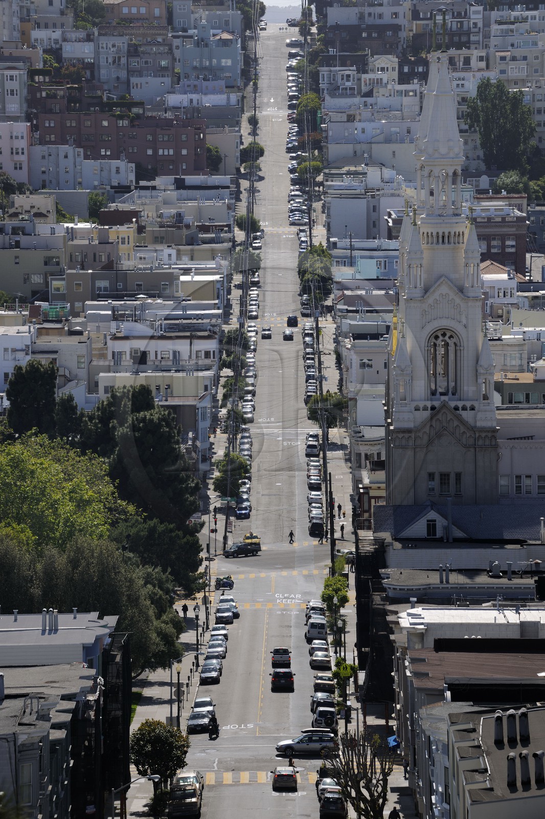 Etats-Unis, Californie, San Francisco, rue en pente