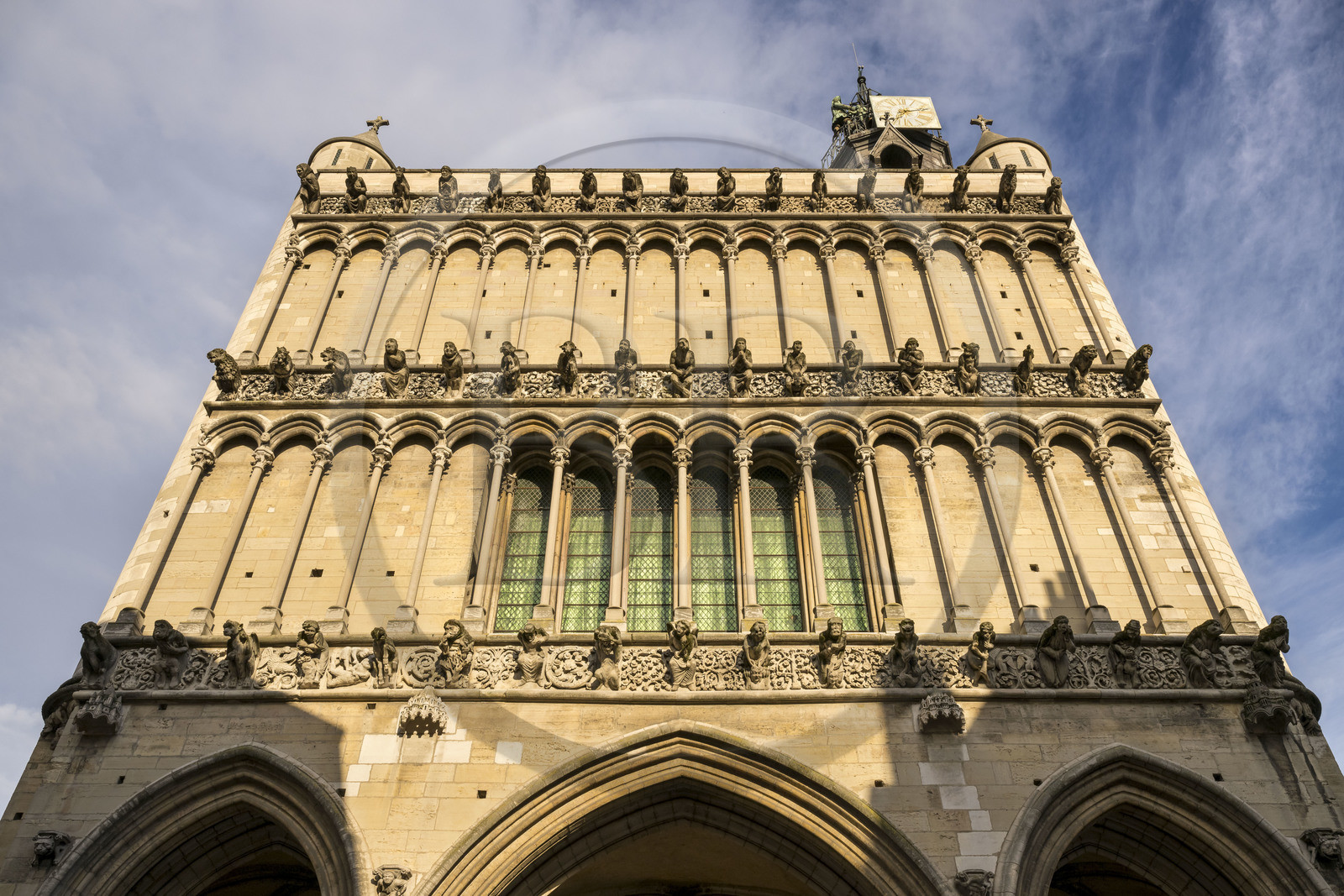 France, Cote d'Or, Dijon, area listed as World Heritage by UNESCO, Notre Dame church, gargoyles on the facade