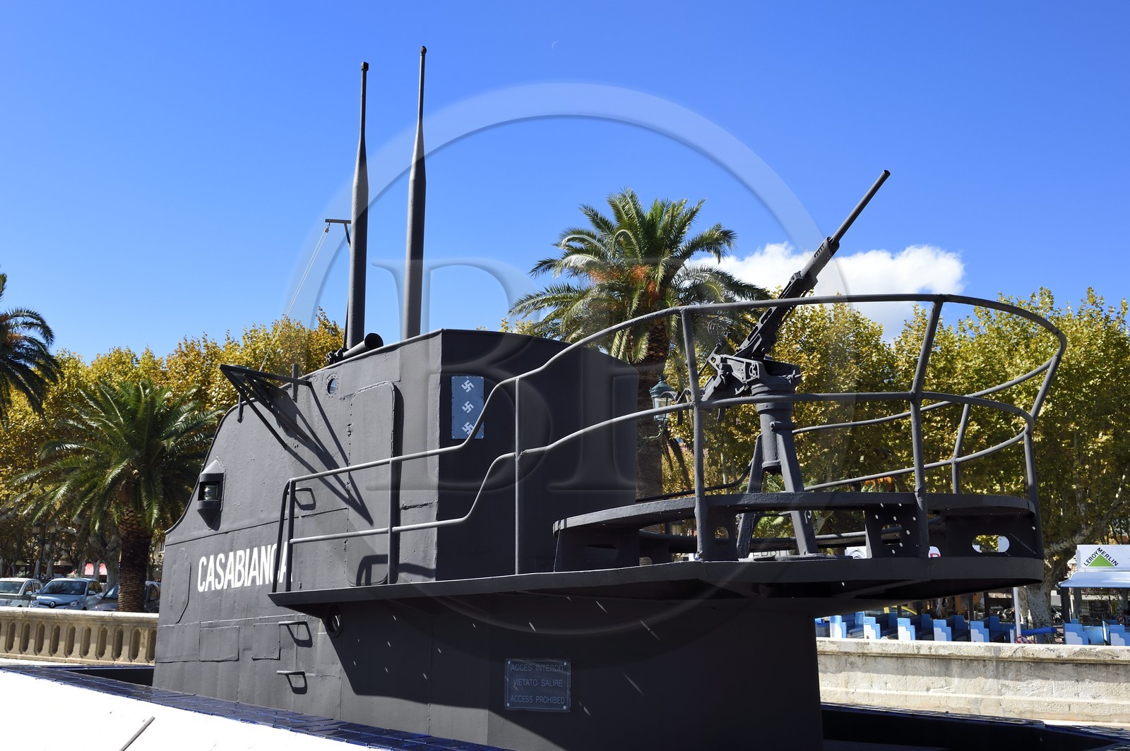 France, Haute Corse, Bastia, place Saint-Nicolas, replica of the Casabianca submarine kiosk that distinguished himself during the Second World War