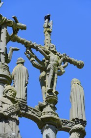 France, Finistère (29), Pleyben, le calvaire dans l'enclos paroissial