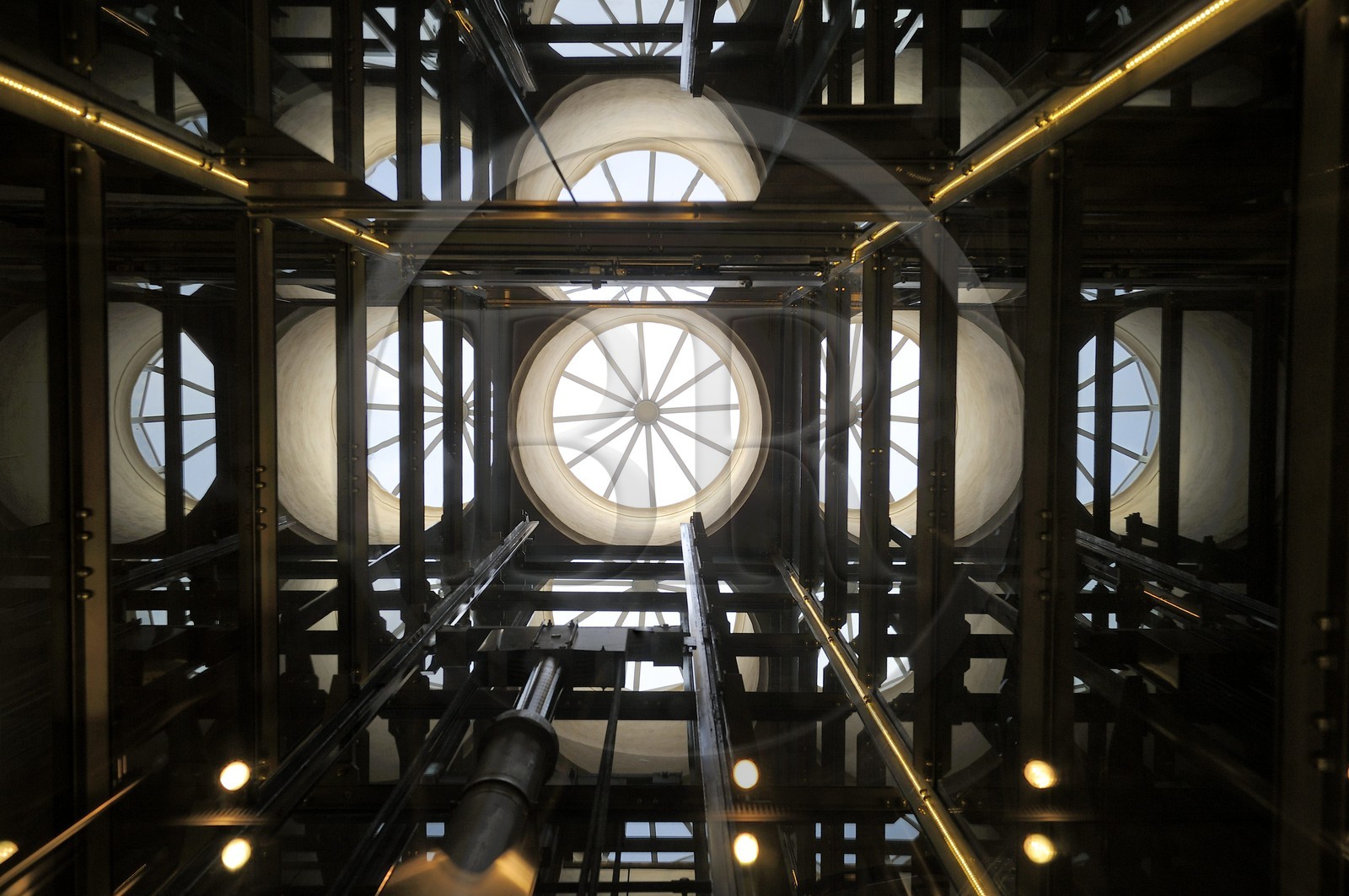 Italy, Piedmont, Marengo Museum, glass lift