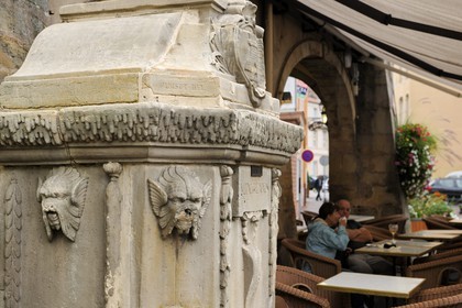 France, Vosges (88), Epinal, la place des Vosges, la fontaine du Poiron