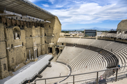 France, Vaucluse (84), Orange, le théatre antique classé Patrimoine Mondial de l'UNESCO, construit sous le règne d'Auguste au Ier siècle
