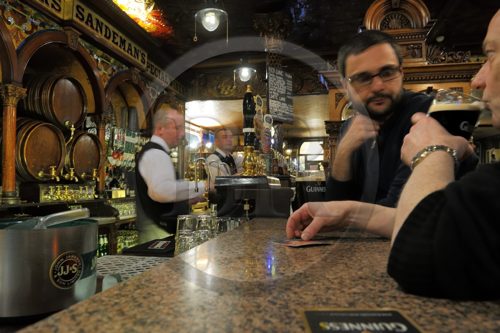 United Kingdom, Northern Ireland, Belfast, The Crown Liquor Saloon was founded in 1826 and is the unique pub to be part of the National Trust