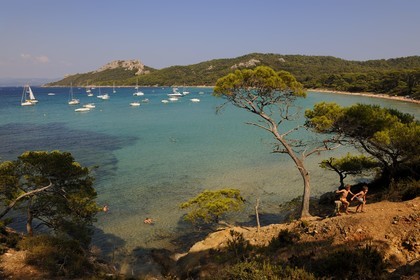 France, Var (83), Iles d'Hyères, parc national de Port-Cros, île de Porquerolles, la Plage Notre Dame