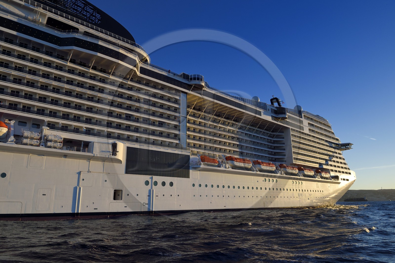 France, Bouches du Rhone, Marseille, cruise ship in the Bay of Marseille