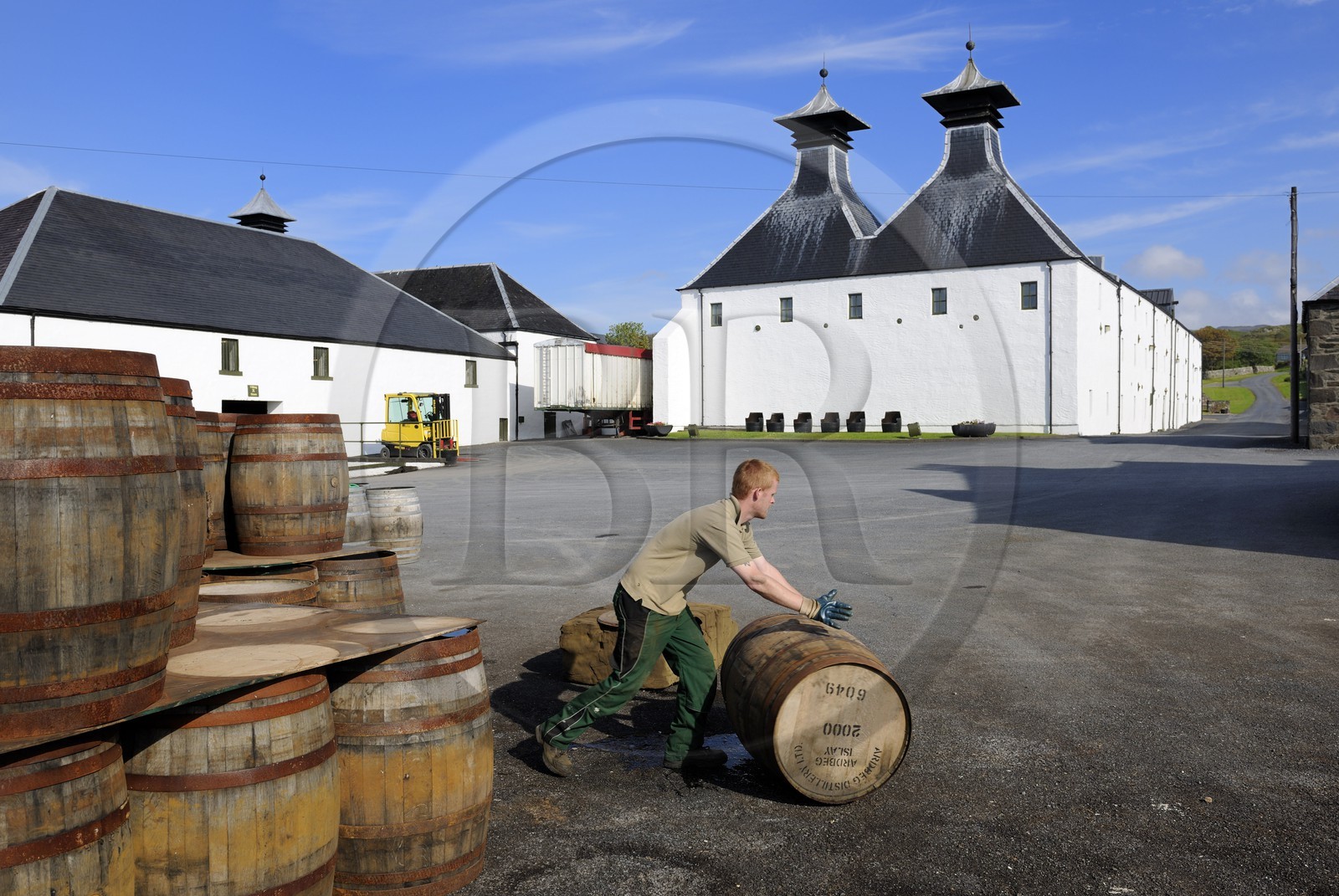 Royaume-Uni, Ecosse, Hébrides intérieures, Ile de Islay, Port Ellen, distillerie de whisky Ardbeg