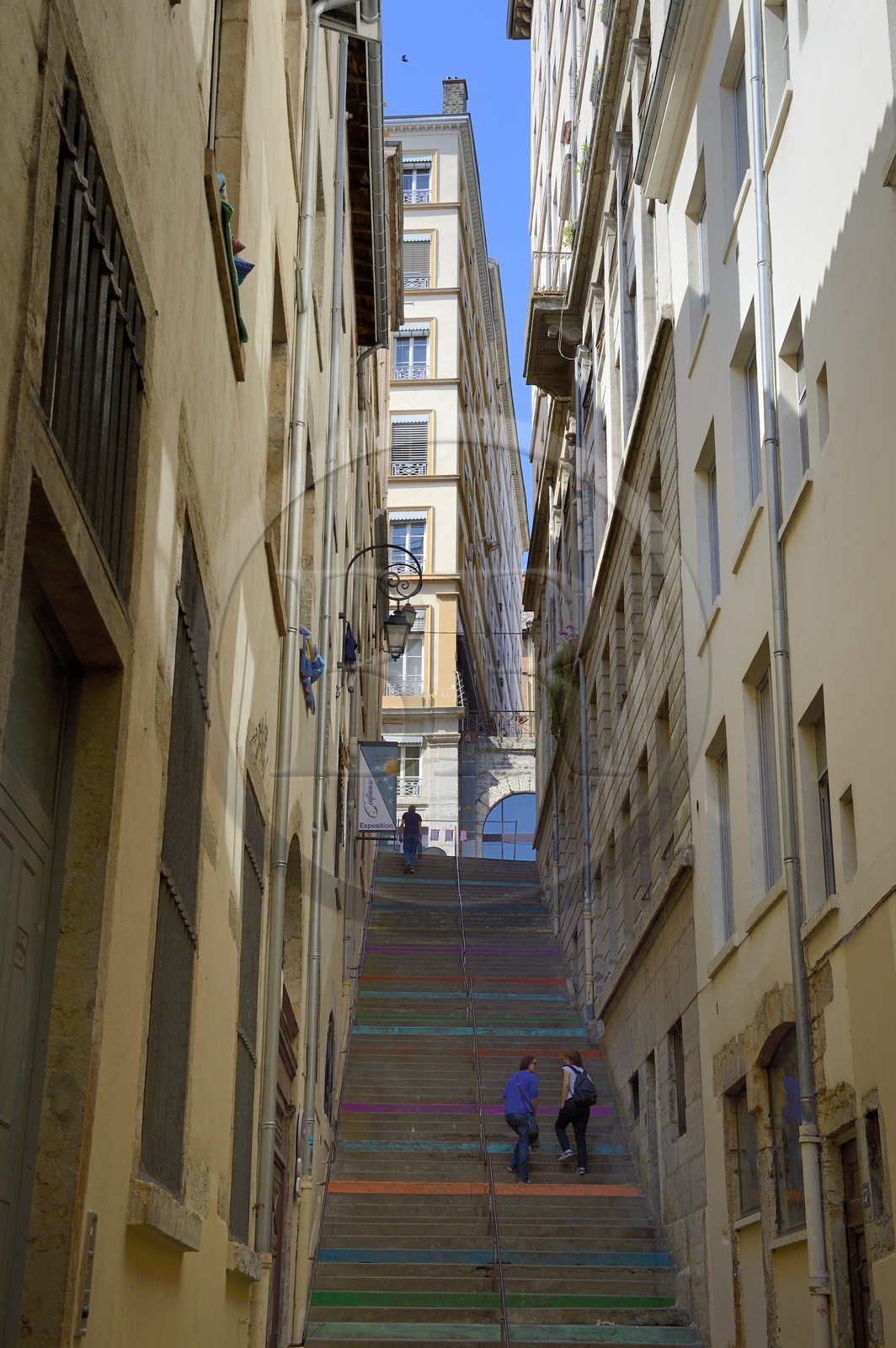 France, Rhône (69), Lyon, site historique classé Patrimoine Mondial de l'UNESCO, quartier de la Croix-Rousse, passage Mermet qui permet de rejoindre la rue Burdeau