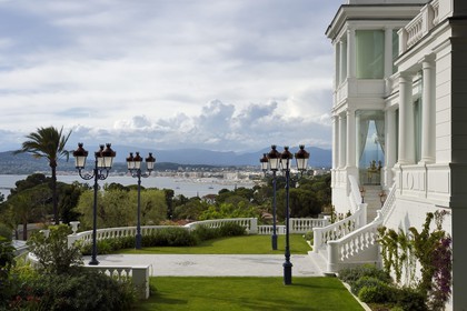 France, Alpes-Maritimes (06), Antibes, Cap d'Antibes, Villa Les Chênes Verts où séjourna Jules Verne, elle domine le Golfe Juan