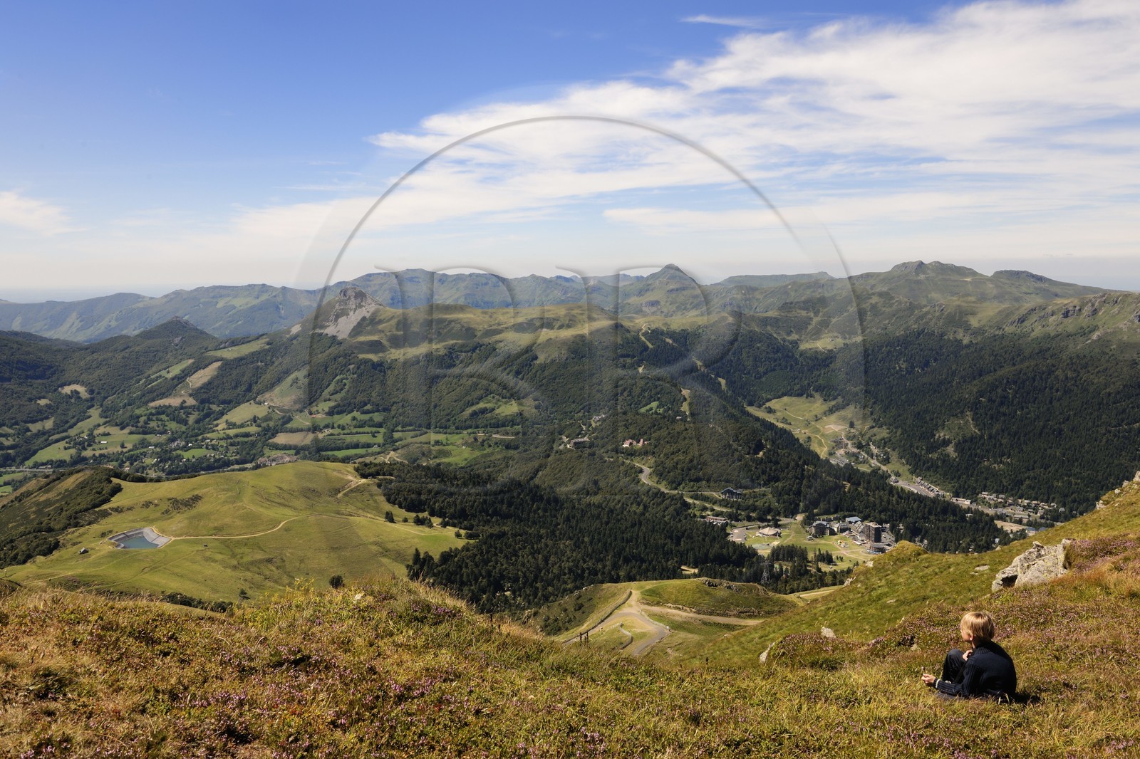 France, Cantal, Monts du Cantal, Parc Naturel Regional des Volcans d' Auvergne (Regional Nature Park of the Volcanoes of Auvergne), Super Lioran Ski resort at the top of the Plomb du Cantal (1855m)