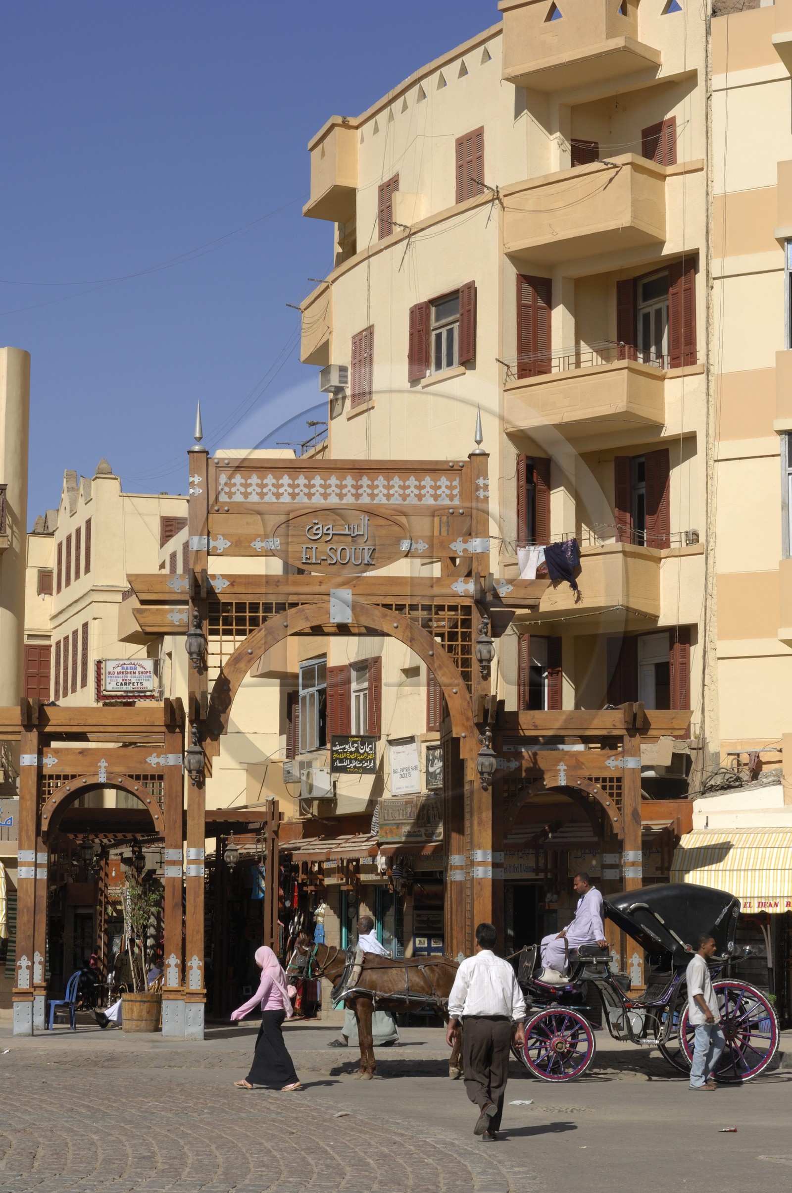 Egypte, Haute Egypte, vallée du Nil, Louxor, entrée du nouveau souk
