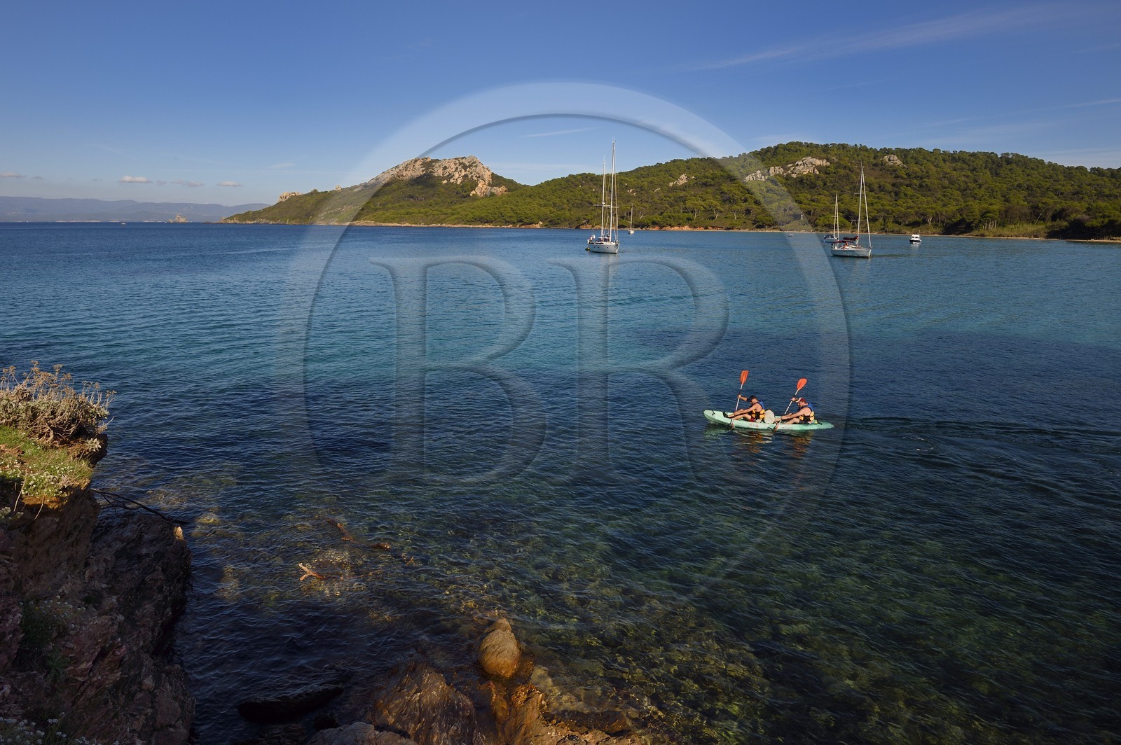 France, Var (83), Iles d'Hyères, parc national de Port Cros, Ile de Porquerolles, plage Notre-Dame