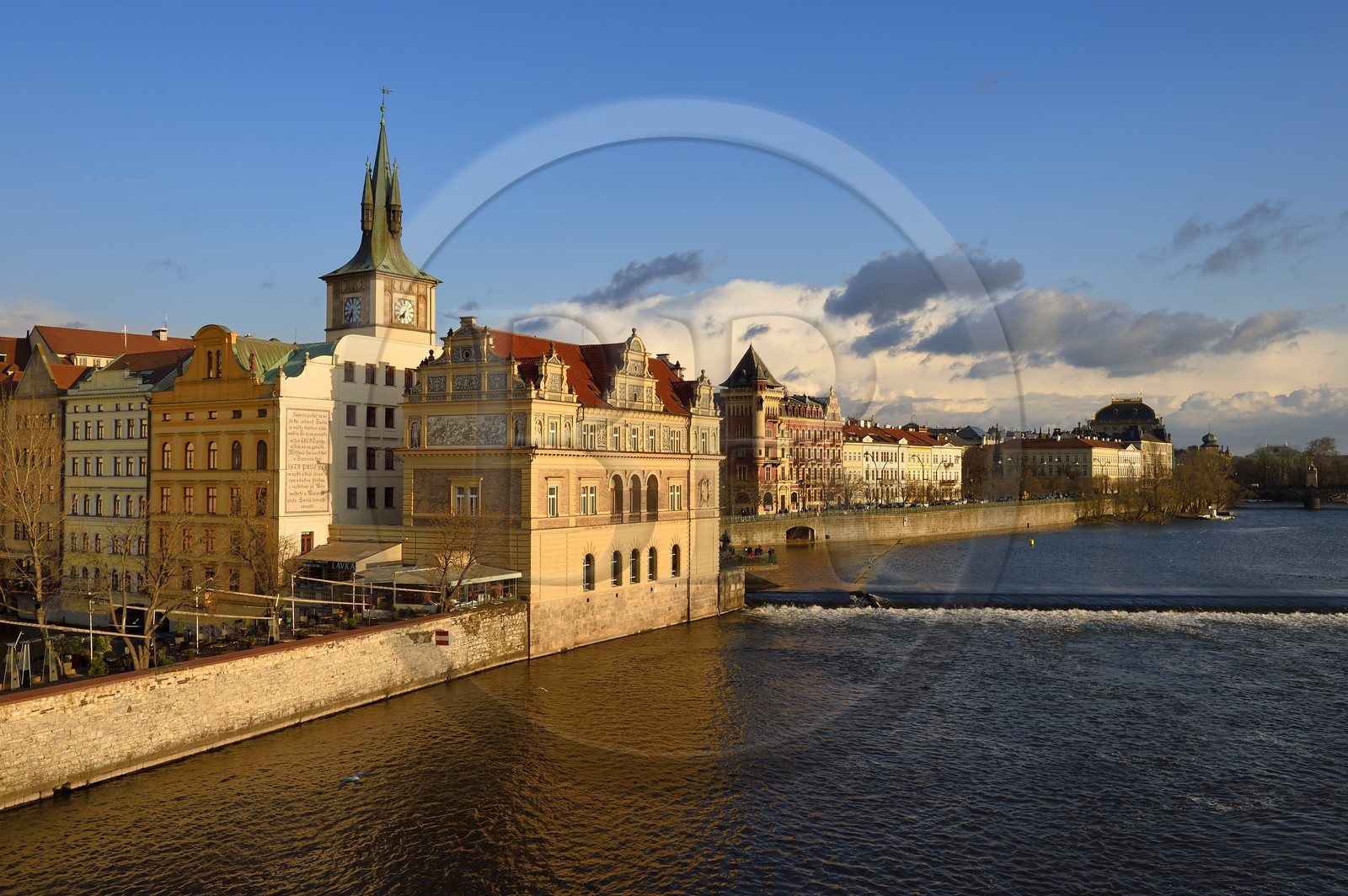 Czech Republic, Prague, historical center listed as World Heritage by UNESCO, the Old Town (Stare Mesto) and the old town Water Tower seen from Charles Bridge (Karluv Most)