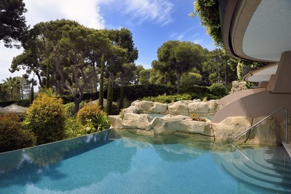 France, Alpes Maritimes (06), Saint-Jean-Cap-Ferrat, Grand-Hotel du Cap-Ferrat, palace 5 étoiles du groupe Four Seasons Hotel, piscine à débordement privée de la pool suite