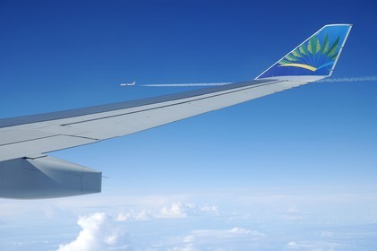 Air Caraïbes (compagnie aérienne), deux avions volant côte à côte (vue aérienne)