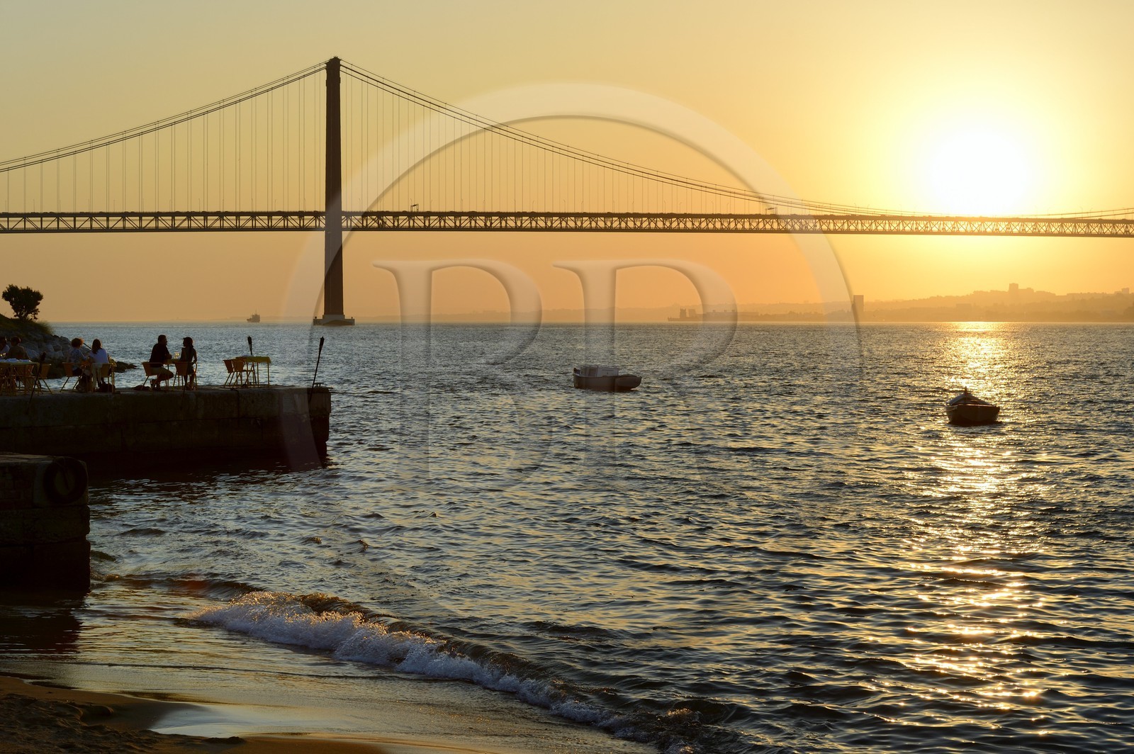 Portugal, Lisbon region, municipality of Almada located on Southern bank of Tagus river at Ponto Final, 25 de Abril bridge