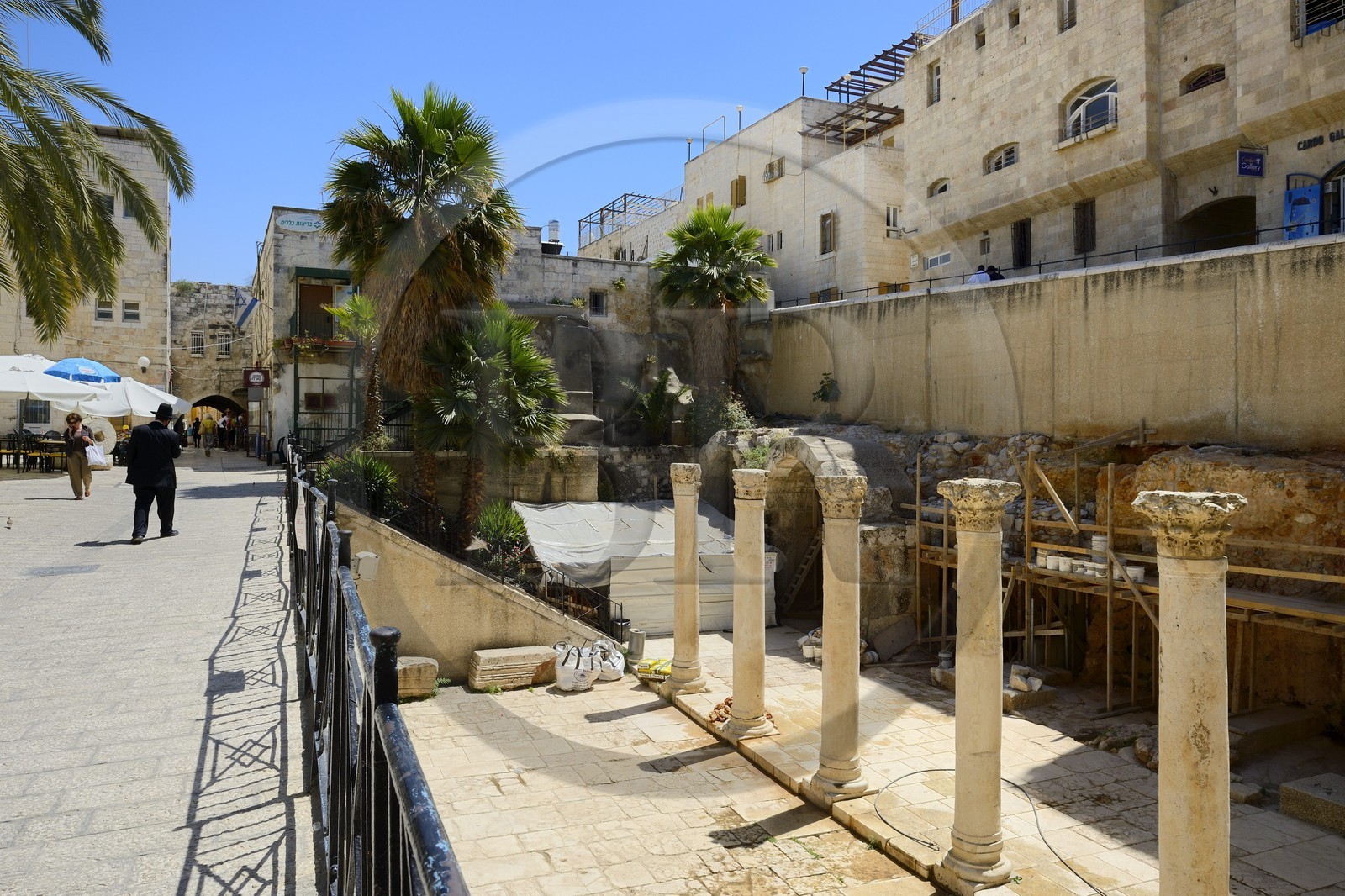 Israel, Jerusalem, holy city, the old town listed as World Heritage by UNESCO, the jewish quarter, the Cardo was the main street during the Byzantine period