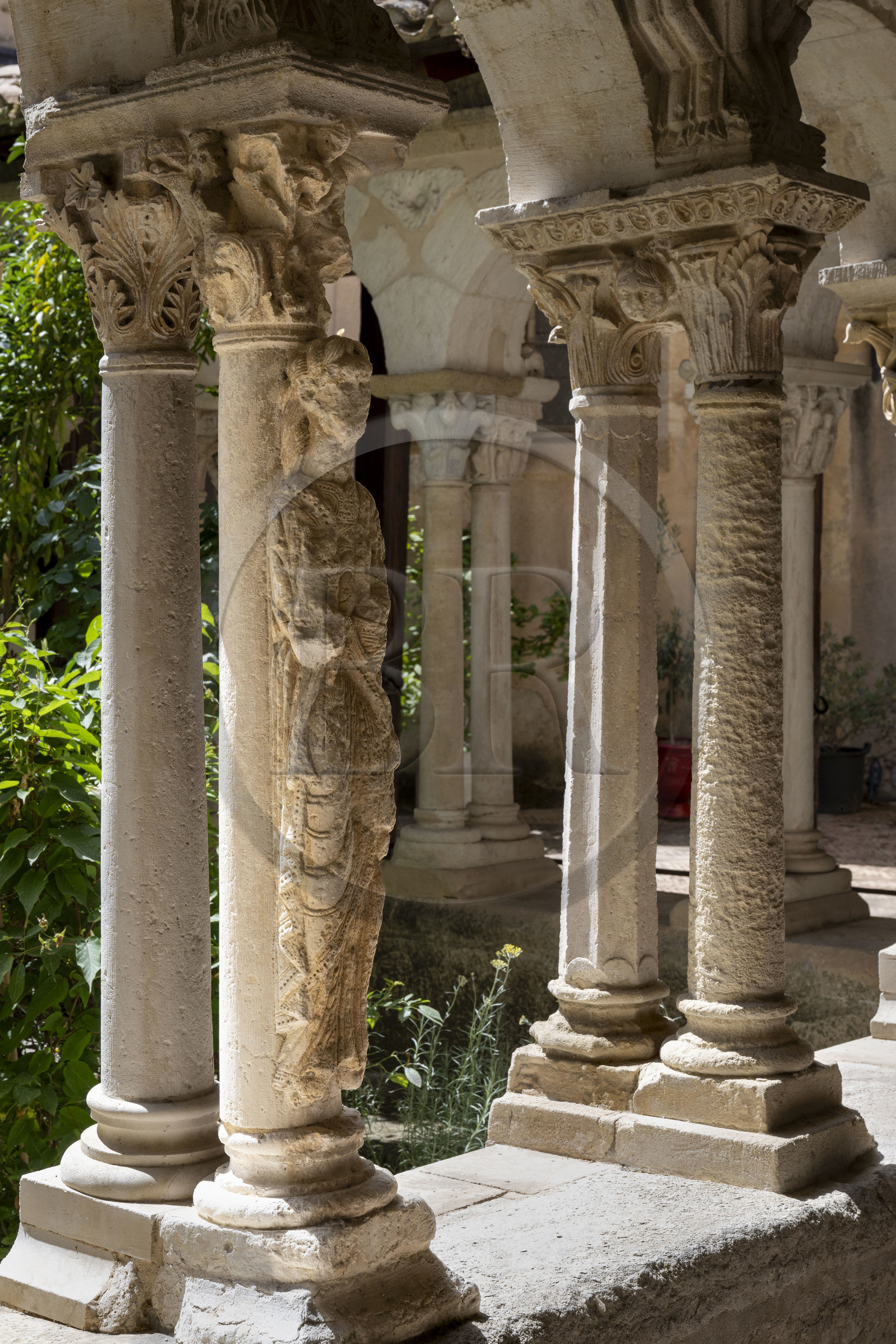 France, Bouches du Rhone, Aix en Provence, Saint Sauveur Cathedral (12th to 16th century), Romanesque cloister from the end of the 12th century