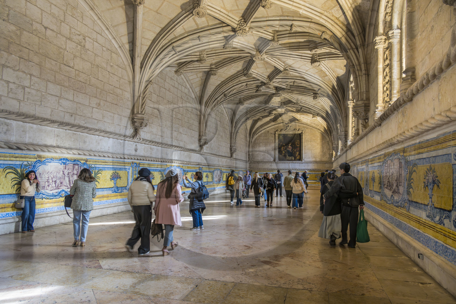 Portugal, Lisbonne, Bélem, Monastere des Hiéronymites (Mosteiro dos Jerónimos), classé Patrimoine Mondial de l'UNESCO, azulejos du réfectoire des moines