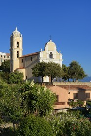 France, Corse-du-Sud (2A), Cargèse, église de l'Assomption dite latine édifiée au XIXe siècle sur une terrasse dominant le golfe de Sagone