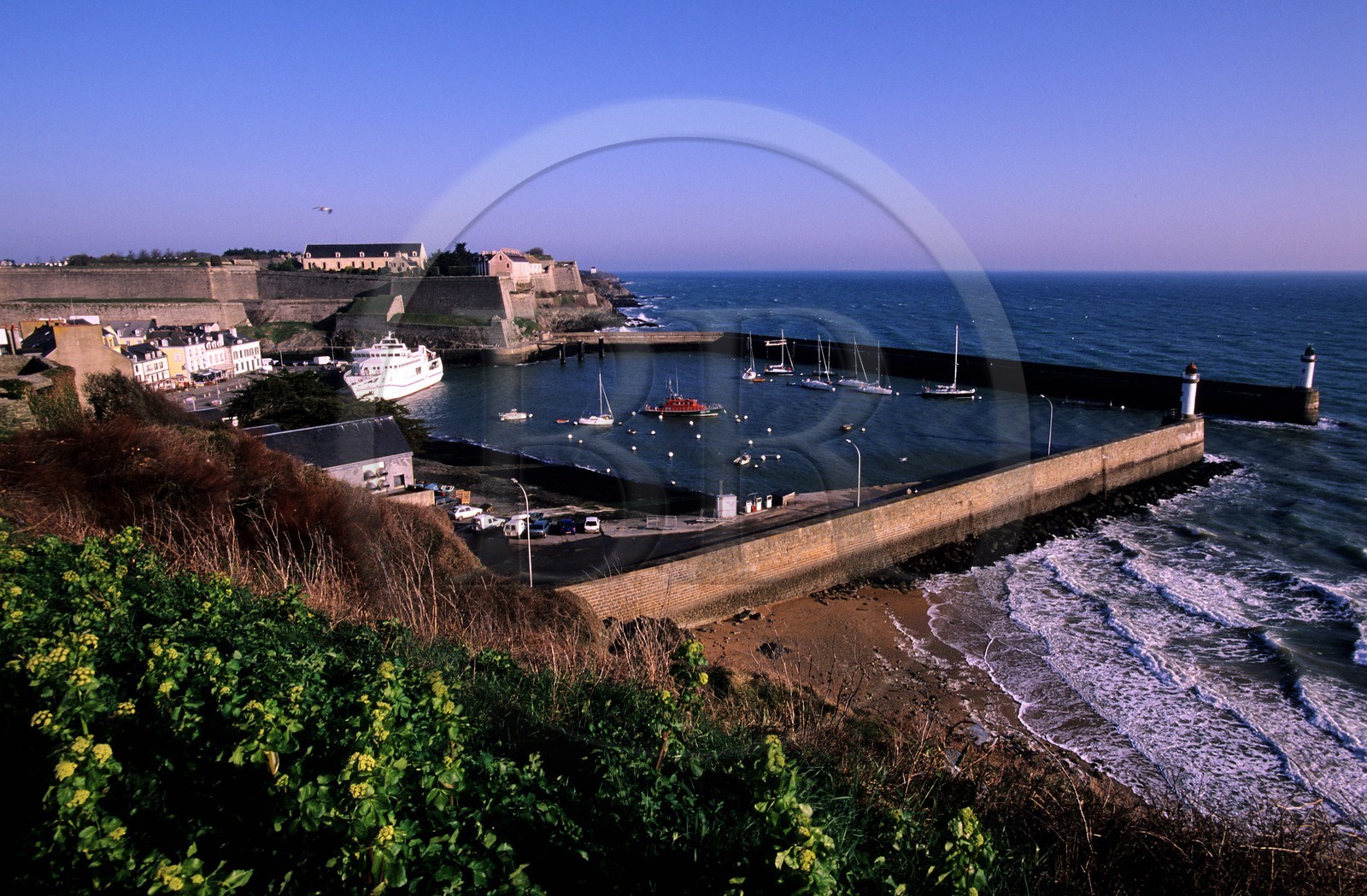 France, Morbihan (56), Belle-Ile, Le Palais, le port et la Citadelle Vauban