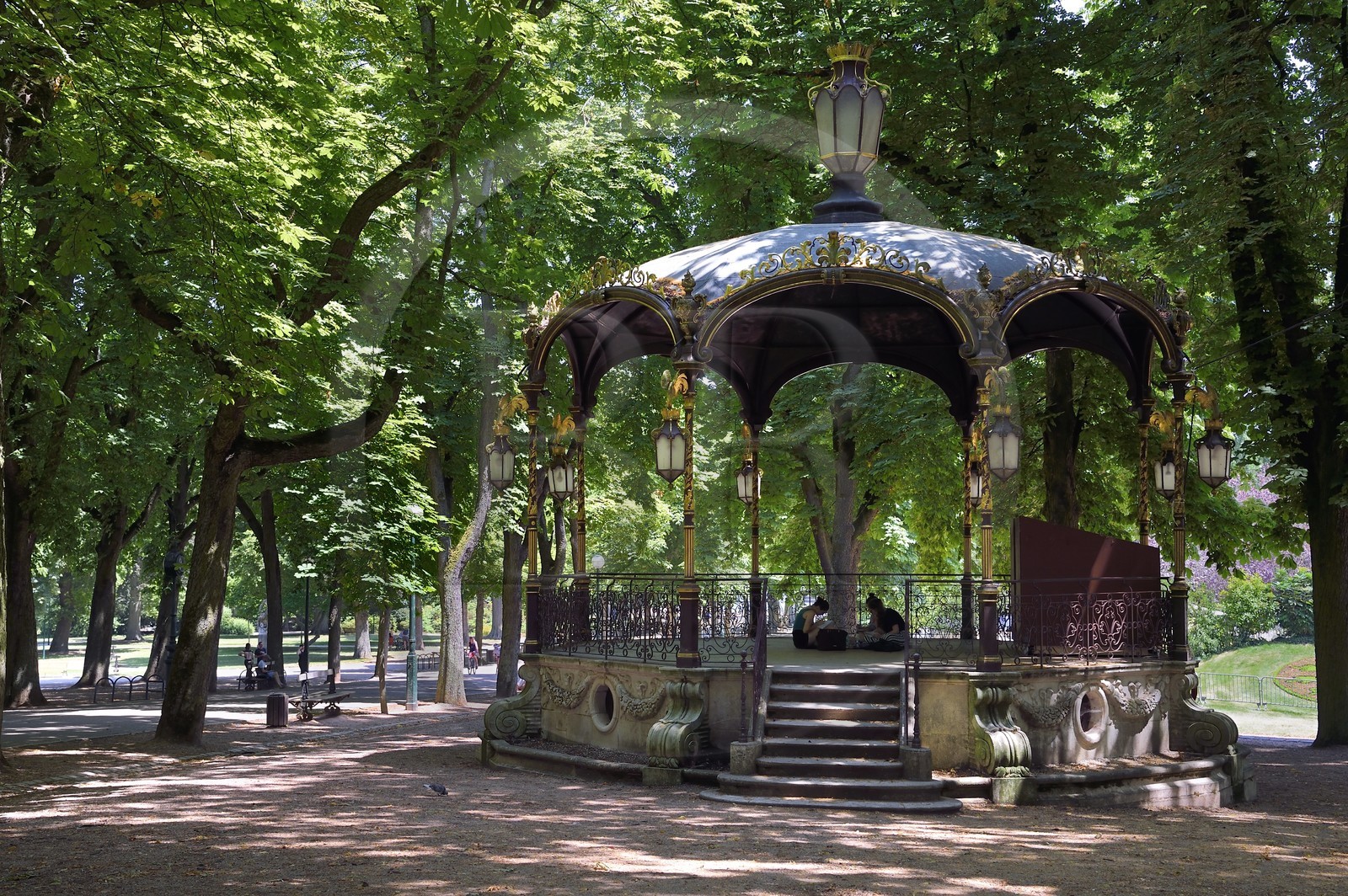 France, Meurthe-et-Moselle, Nancy, jardin de la Pepiniere (Pepiniere garden), bandstand