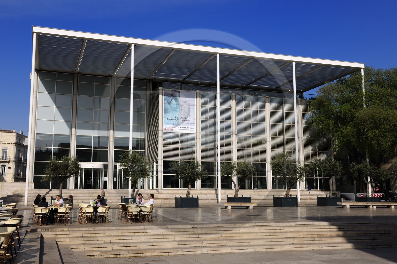 France, Gard (30), Nimes, Le Carré d'Art de l'architecte Norman Forster, médiathèque et centre d'Art Contemporain