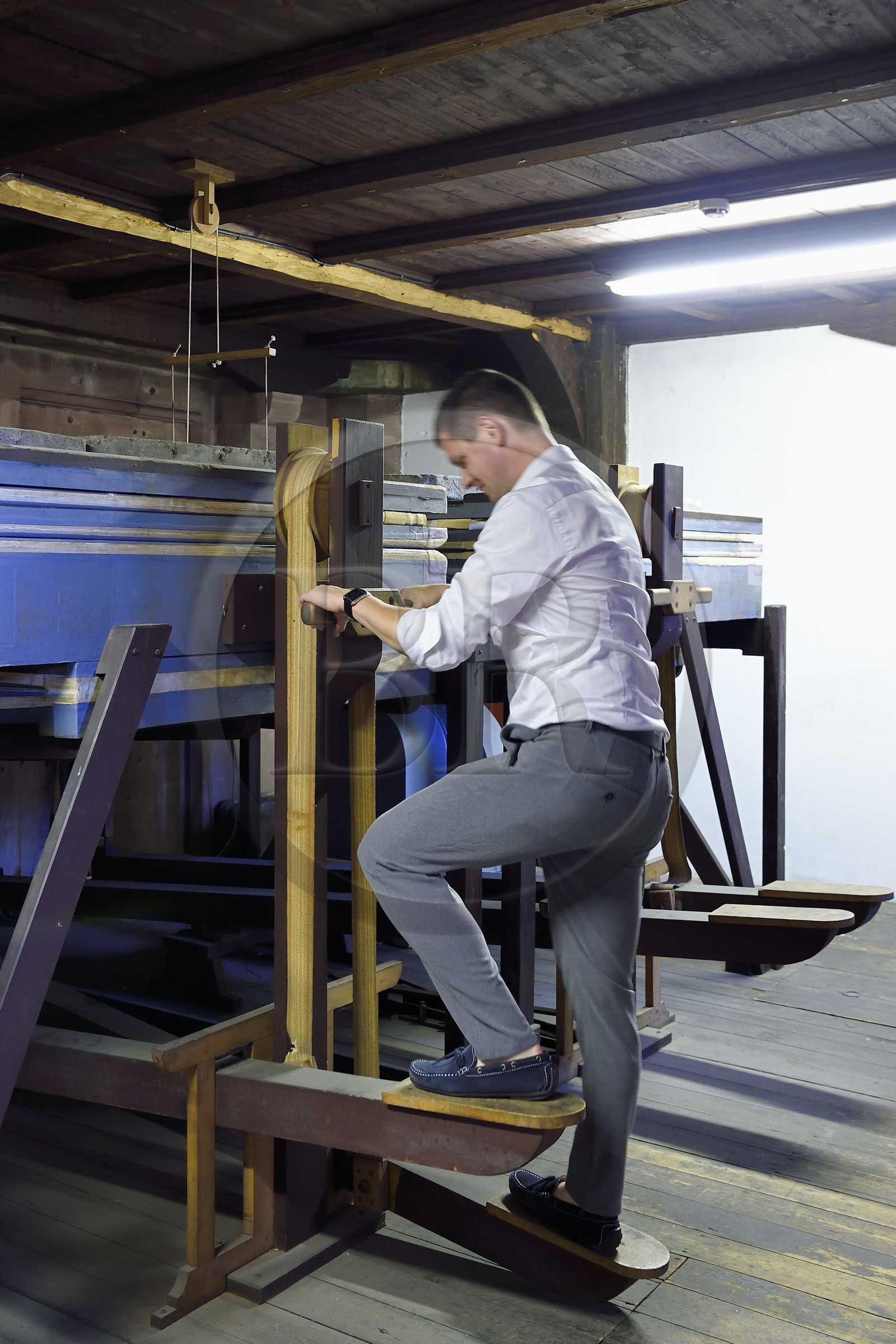 France, Bas Rhin, Strasbourg, old town listed as World Heritage by UNESCO, Notre Dame Cathedral, the wind power and the windchest of the great organ